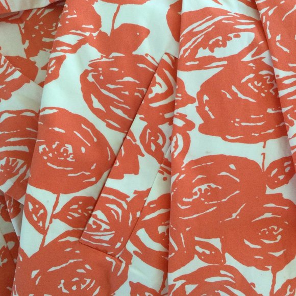 J. Crew White/Orange Floral Tie Cotton Skirt, 6 - Picture 4 of 6